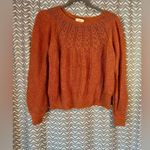 Anthropologie Maeve | Lindsay Pointelle Sweater, Rust, Size S Photo 3