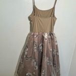 Fit & Flare Dress Beige Floral Tulle Skirt Size XS Photo 6