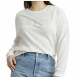 Levi's 3X-Large Sweatshirt Stretch Long Sleeve White w/ Silver Logo Womens New Photo 1