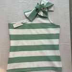 Anthropologie NWT  Bishop + Young One-Shoulder Tie Tank Green Size Medium Photo 9