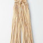 American Eagle  Outfitters Yellow Striped Tube Jumpsuit- Small Photo 0