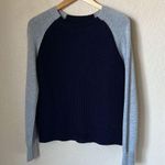 Current/Elliott Current Elliott Grey And Navy Wool Blend Sweater Photo 0