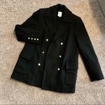 ZARA  NWOT black double breasted peacoat Photo 1