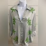 ZARA  Women’s‎ Sz S Pale Blue Embroidered/Beaded Leaf Blouse Photo 4