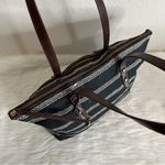 Fossil  Jenna Black White Heart Striped Tote Bag Photo 8