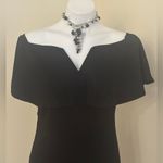 No Tag Elegant Black Off Shoulder Ruffle Strapless Jumpsuit Zipper On Side. Sz S Photo 3