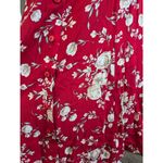 Sag Harbor Vintage 90s Floral Prairie Midi Skirt Cottagecore Button Front Red Size XL Photo 5