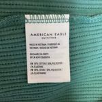 American Eagle Green Floral Print Crewneck Short Sleeve Ribbed Knit Crop Top M Photo 4