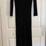 Amuse long sleeve all black scoop neck maxi dress with slits size small Photo 0