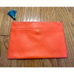 J.Crew Italian leather tassel pouch fiery red Photo 9