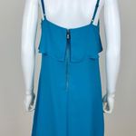 Alice + Olivia Etta Slip Mini Dress Blue Laguna Ruffle Square Neck Party Medium Photo 6