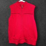 Vintage Chris Banks Womens Ramie Cotton Full Zip Knit Vest sz XL‎ Breathable Red Photo 3