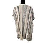 Knox Rose  Cream Pink Blue Knit Short Sleeve Fringe Cardigan Women's Size Large Photo 6