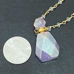 Aura Quartz Faceted Oil Perfume Bottle Pendant Beaded Necklace 20.9g Photo 7