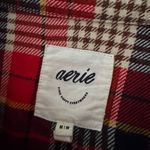 Aerie  Red Plaid Flannel Cotton Cozy Long Sleeve Pajama Lounge Button Down Top Photo 7