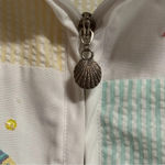 KORET FRANCISCA PETITES Patchwork Embroidery Sequin Sea Life Jacket Size Large Yellow Photo 3