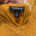 Torrid  lace & crochet maxi button up plus size 2X mustard yellow stunning dress Photo 5
