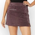BLANK NYC  Leather Suede Moto Micro Mini Front Zip Skirt 29 Blackberry Purple Photo 2
