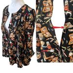 Nicole Miller Vtg RARE Nicole Miller Silk Baby Doll Makeup Blouse Top XS/Small Photo 3