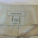 Boston Proper  Flat Waist Side Zip Khaki Dress Pants Women’s Size 12 Short Petite Photo 2