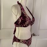 a.Che 2 pieces burgundy animal print bikini swimsuit set Purple Photo 8