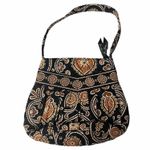 Vera Bradley  Pleated Hannah Bag Cafe Latte Brown Black Purse Handbag Retired EUC Photo 1