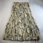 Vintage Y2K Sz L Maxi Skirt Tiered Gauze Beige Boho Cottagecore Floral Prairie Yellow Size L Photo 1