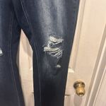 KanCan High Rise Dark Ripped Button Fly Flare‎ Jean Womens XL Blue Photo 3