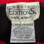 Vintage Holiday Cardinal Sweater Black Red Festive Embroidered women’s large Photo 1