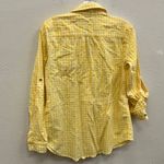 Kut From The Kloth  yellow and white gingham long sleeve roll tab top small #745 Photo 6