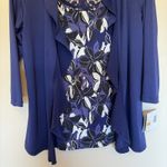 Sag Harbor  Purple Floral Layered Look Ruffle Cardigan Blouse Shirt Petite Small Photo 4