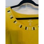 Ruby Rd . Yellow blouse with embellished neck line, 1X Photo 1