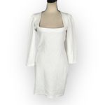 Betsey Johnson  ​Ribbed Knit Ruched Cutout Bodycon Dress Women's Med White Photo 1