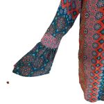 Tolani  Size S 100% Silk Mini Shift Dress Boho Indie Bohemian Bell Sleeves Photo 2