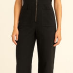 NWOT I Heart Halter Wide Leg Black Half Zip Jumpsuit size Medium Photo 0