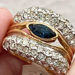 Vintage Blue Sapphire Rhinestone Gold Photo 2