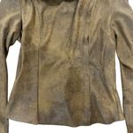 ZARA Moto Style Jacket Womens Size Medium Brown Faux Suede Effect Overshirt Chic Photo 3