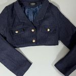 Cider ‘Lady Blue’ Cropped Blazer Jacket Coat Blouse Size S 🧸 Photo 0