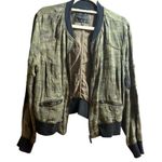 Sanctuary Camouflage Bomber Jacket in Mother Nature Camo Linen blend Anthropolog Photo 3