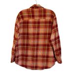 Old Navy Orange & Red Plaid Flannel Tunic The Boyfriend Shirt Size Medium Photo 3
