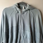 Free People Movement Trekking Out Zip Up Boho Athletic Hooded Sweatshirt Size S Blue Photo 10