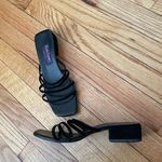 Ralph Lauren Vintage Purple Label Leather Sandals Heels Spaghetti Straps Chunky Block 90โs -early 2000โs Slip on Square toe Made in Italy ๐ฎ๐น Sz 8.5 Rubber outsole Anti-slip Photo 0