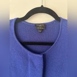 Talbots  Women’s Long Blue Cardigan Sweater Jacket Merino‎ Wool Large Petite Photo 2