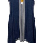 Ruby Rd NWT . Womens Open Front Blue Soft Cardigan Sleeveless Asymmetric Size XL Photo 0