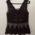 Yoana Baraschi  Brown Lace Detail Top womens medium Photo 0