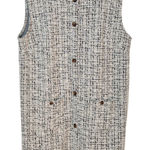 Loft  Black and White Button-up Tweed Sleeveless Shift Dress Size XL Photo 0