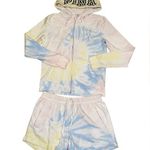 PINK - Victoria's Secret vs pink tie dye zip up hoodie and shorts set Photo 0