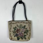 Vintage Floral Tapestry Tote Bag Cottagecore Grandmillennial Shabby Chic 90s Tan Photo 6