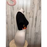 Butterfly Flame Graphic Crop Top Black Stretch Tee Size XS Photo 5