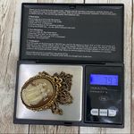 Unique Vintage Unsigned Three Ladies Cameo Perfume Locket Pendant 28” Necklace Gold Photo 6